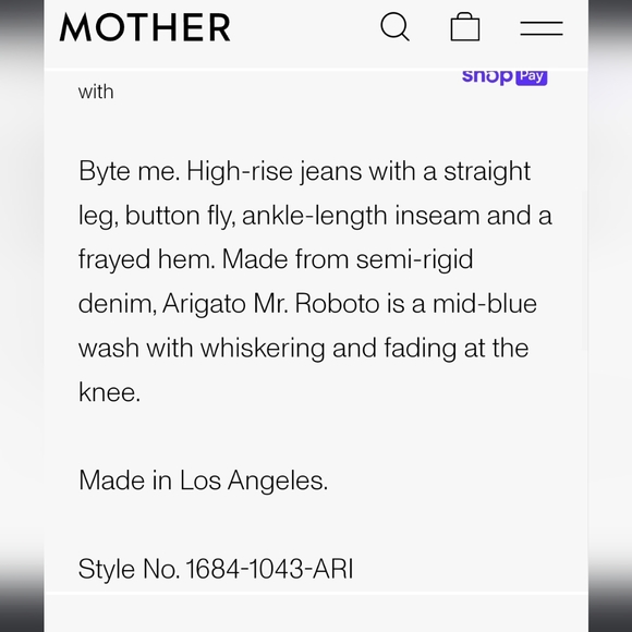 MOTHER THE TOMCAT ANKLE FRAY IN ARIGATO MR ROBOTO SZ 30 - Picture 5 of 9